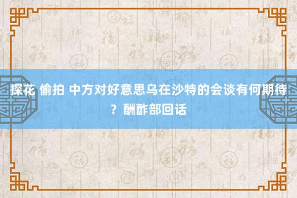 探花 偷拍 中方对好意思乌在沙特的会谈有何期待？酬酢部回话