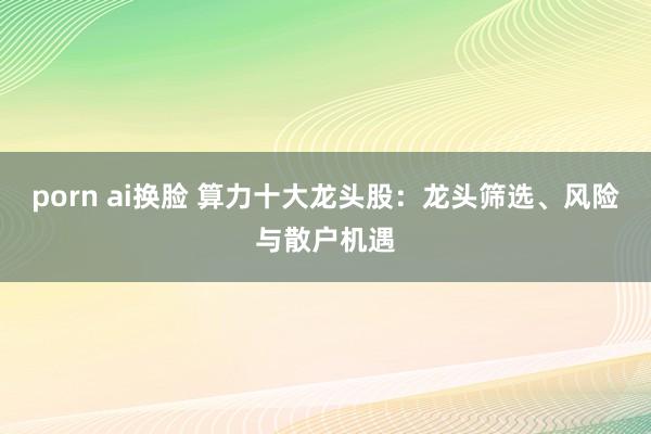 porn ai换脸 算力十大龙头股：龙头筛选、风险与散户机遇