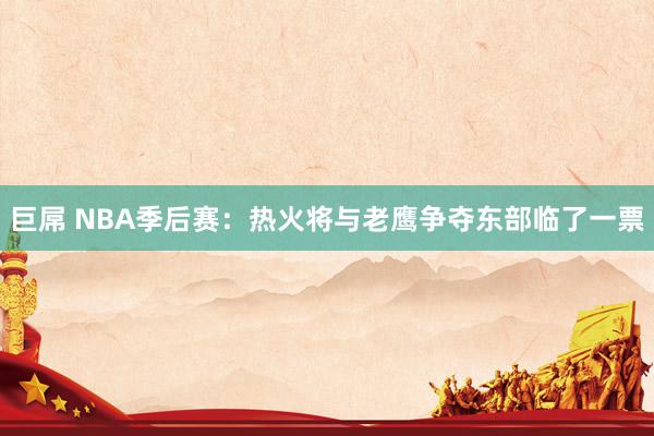 巨屌 NBA季后赛：热火将与老鹰争夺东部临了一票